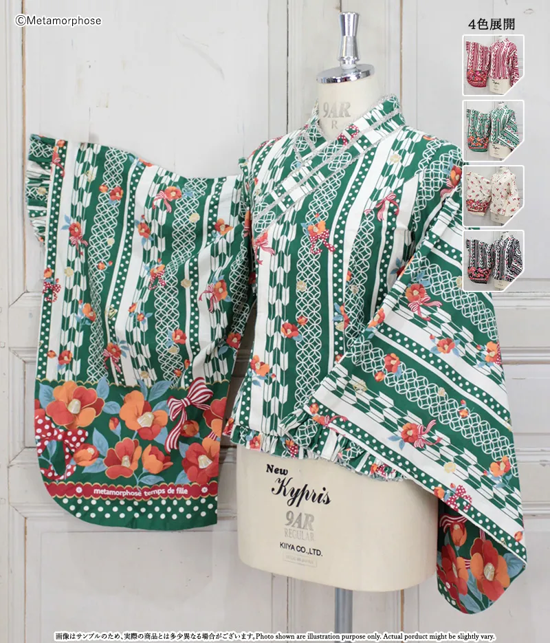 おとめの恋つばき 着物合わせ風ブラウス - ブラウス、カットソー