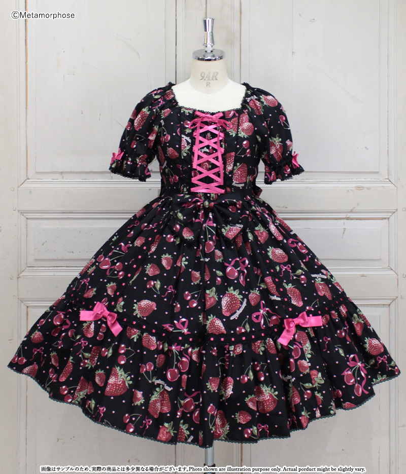 メタモルフォーゼ Lady Fruit半袖ワンピース ピンク系 通常サイズ Lady Fruit 半袖ワンピース - ワンピース、ジャンパースカート