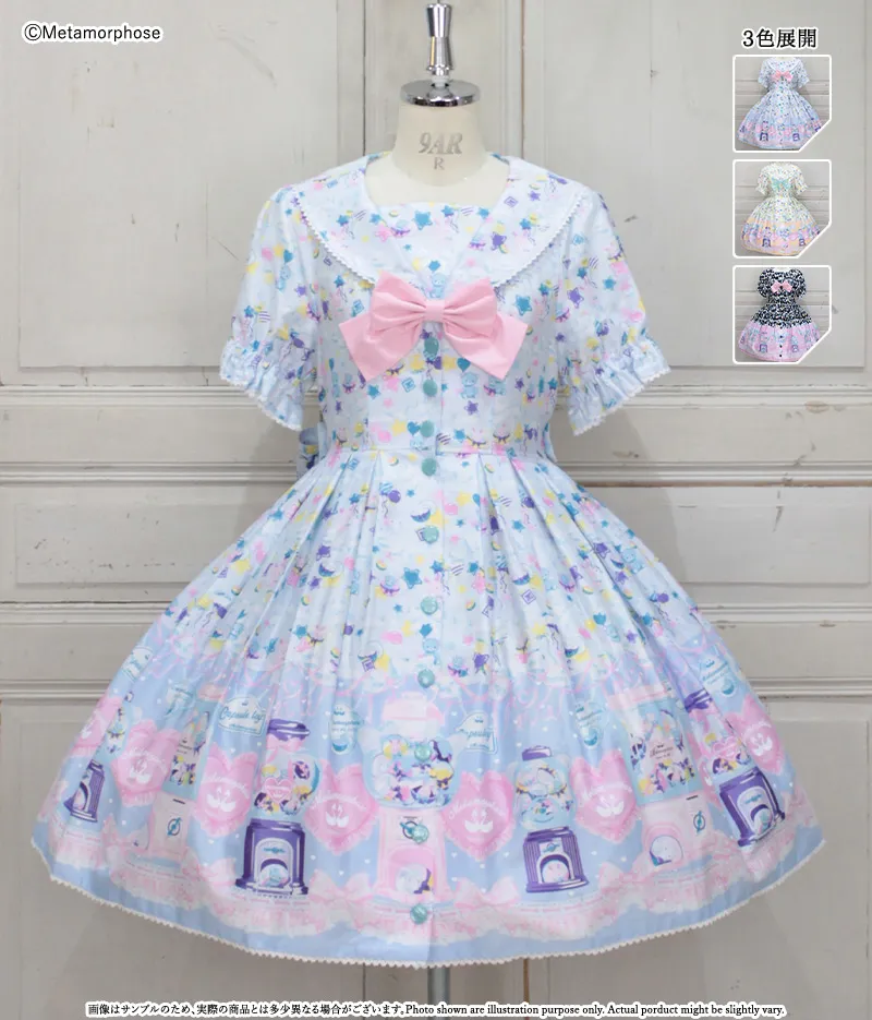 メタモルフォーゼ水玉ワンピース ときめき☆Capsule toy 半袖セーラーワンピース - ワンピース
