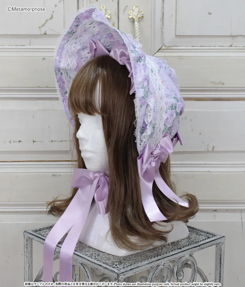 シャーロットフリルボンネット - ボンネット、ヘッドドレス