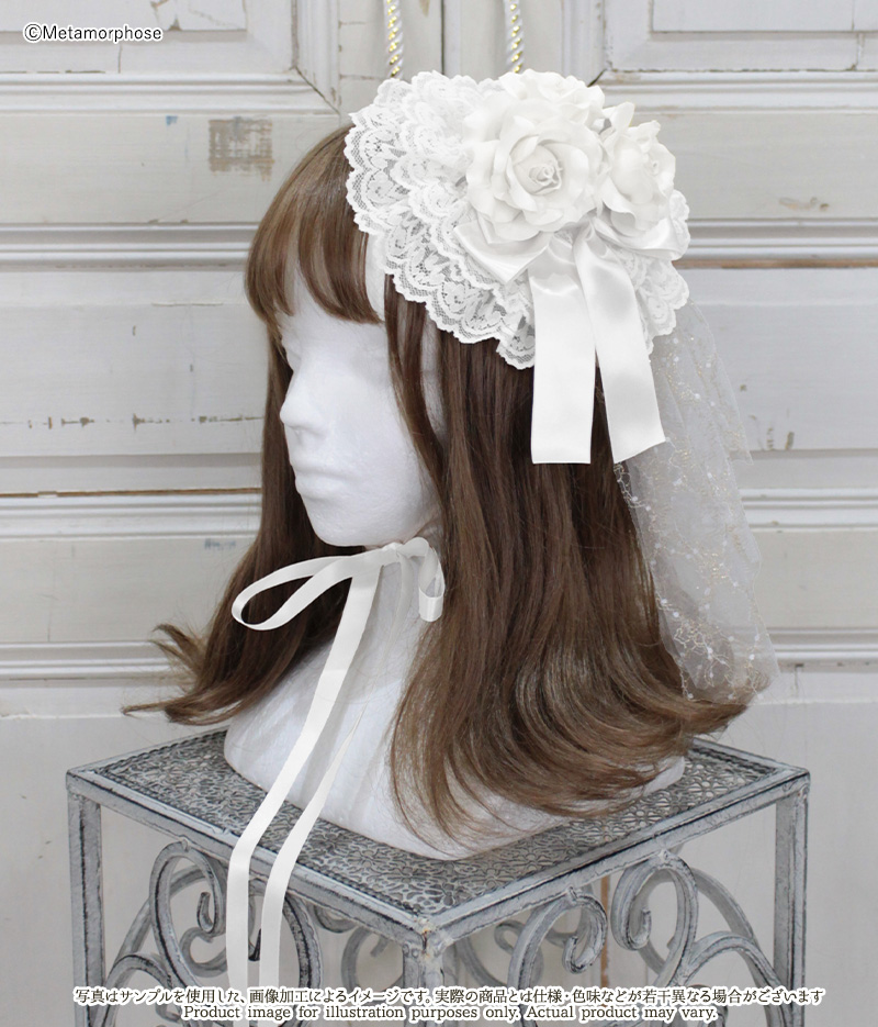 ローズリボン円形ヘッドドレス - ボンネット、ヘッドドレス