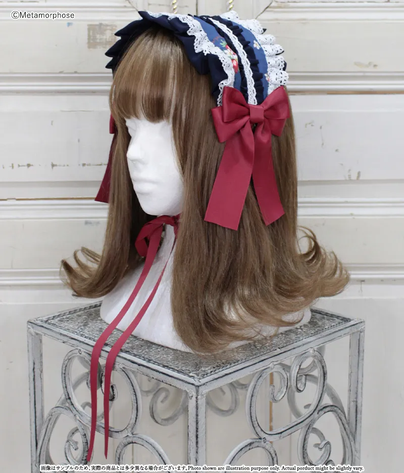 ストロベリーガーデンフリルヘッドドレス - ボンネット、ヘッドドレス