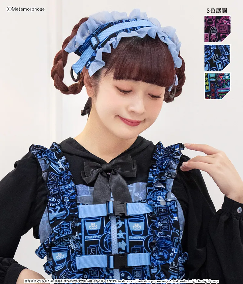 電脳Neon少女ヘッドドレス - ボンネット、ヘッドドレス、カチューシャ