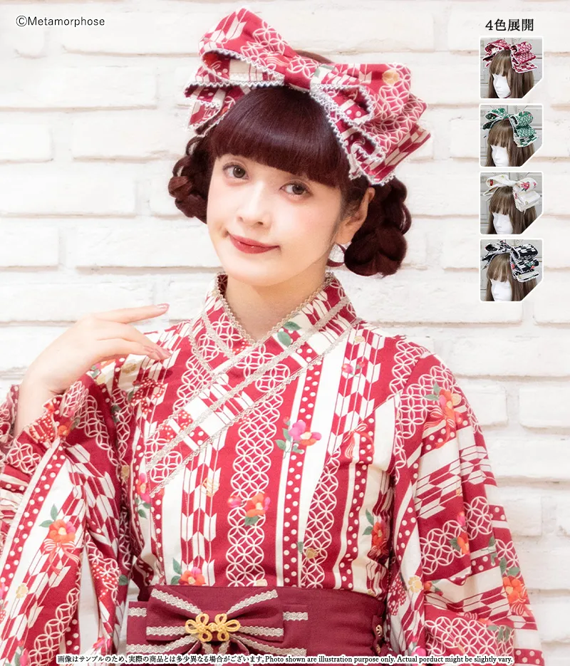 おとめの恋つばき リボンヘッドドレス - ボンネット、ヘッドドレス