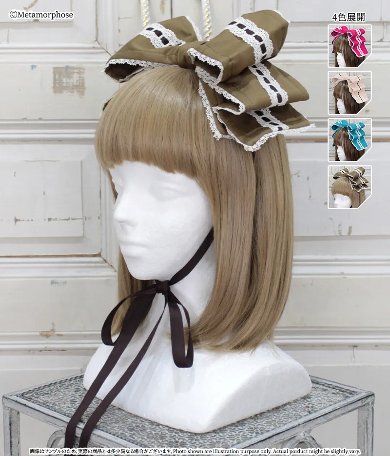 はしごレースリボンヘッドドレス - ボンネット、ヘッドドレス