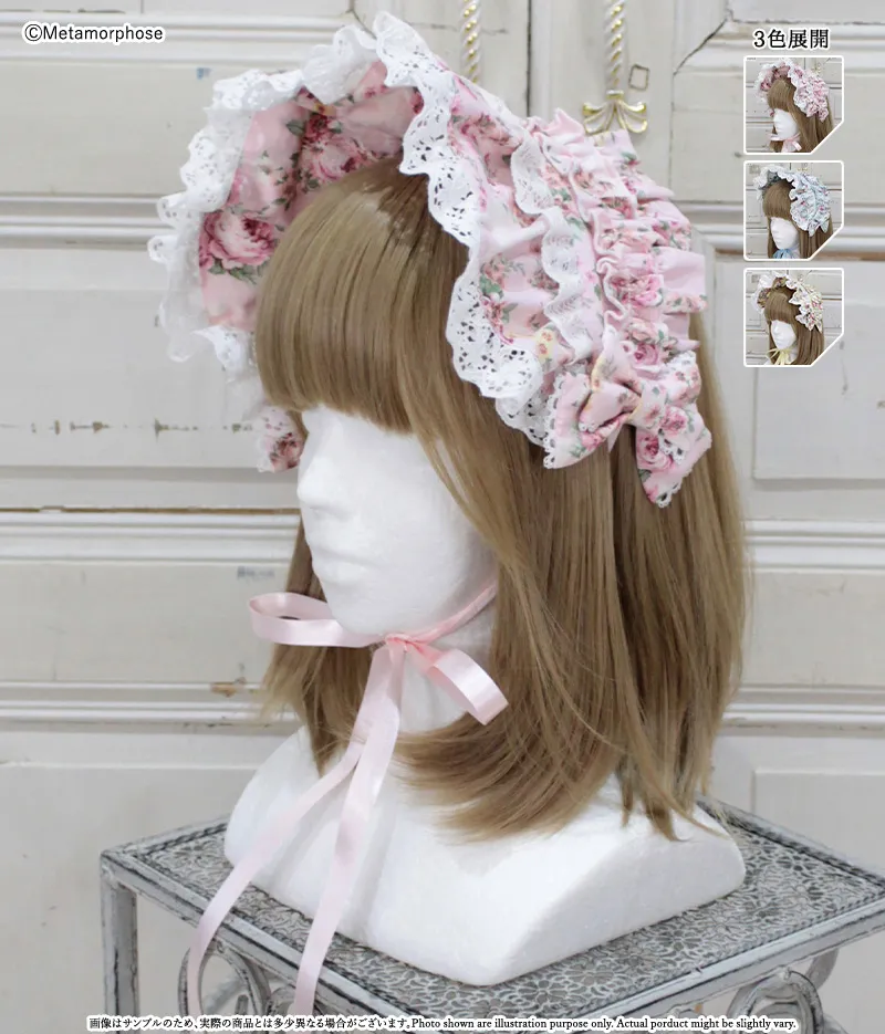 フラワーガーデン ブリムつきヘッドドレス - ボンネット、ヘッドドレス