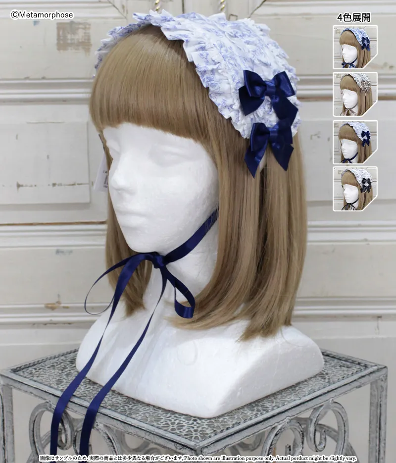 ★ ヘッドドレス Toile de Jouy Bouquet ヘッドドレス - ボンネット、ヘッドドレス