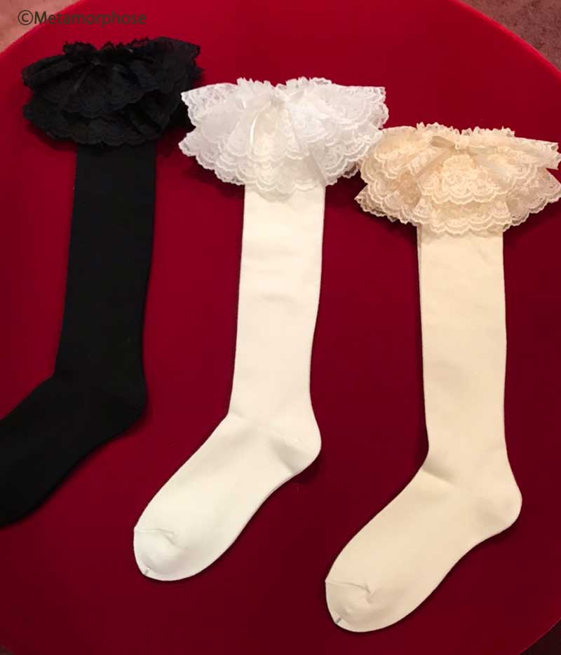 Raschel Lace Knee High Socks