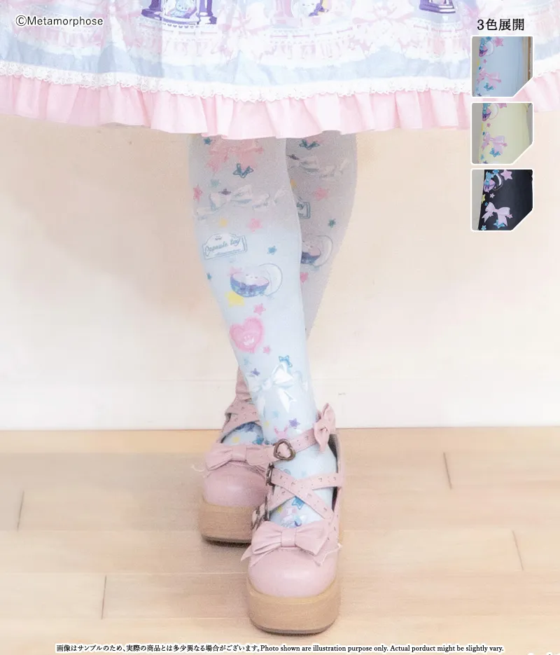 ときめき☆Capsule toy プリントオーバーニー - 靴下