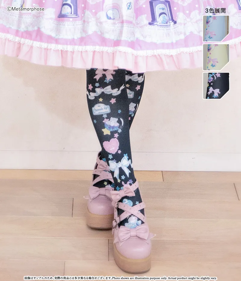 ときめき☆Capsule toy プリントオーバーニー - 靴下