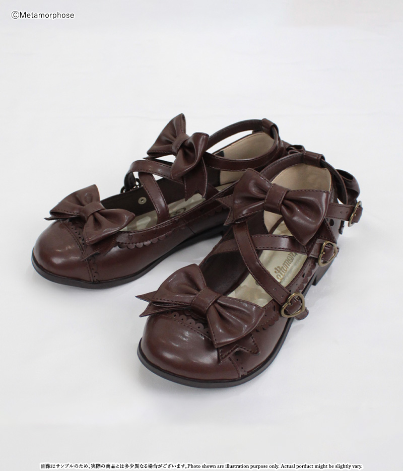 トリプルリボンクロスストラップシューズ - 靴 | メタモルフォーゼ