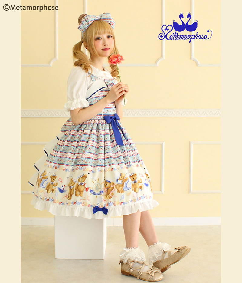 Marineくまちゃん バッスルジャンパースカート ワンピース ジャンパースカート メタモルフォーゼ ロリータ ロリィタ ファッション ブランド公式通販